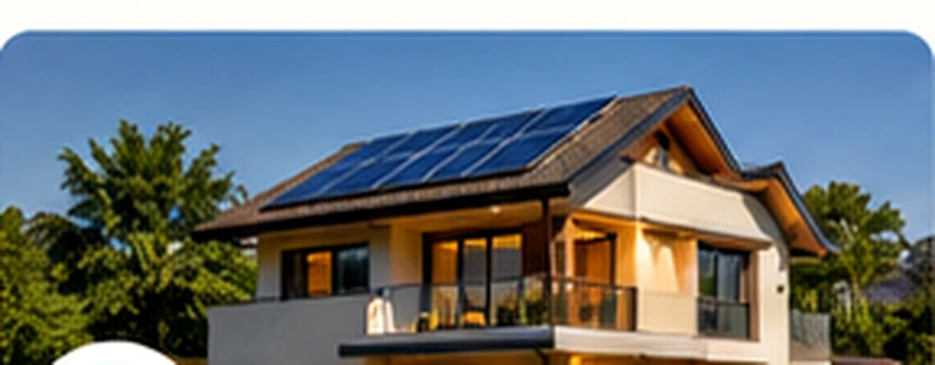 Illustrative residential home with solar panels